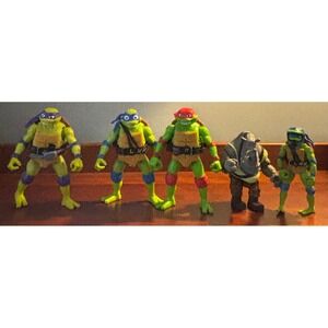 TMNT Mutant Mayhem Action Figure Lot Leonardo Donatello Raphael Rocksteady 5pc